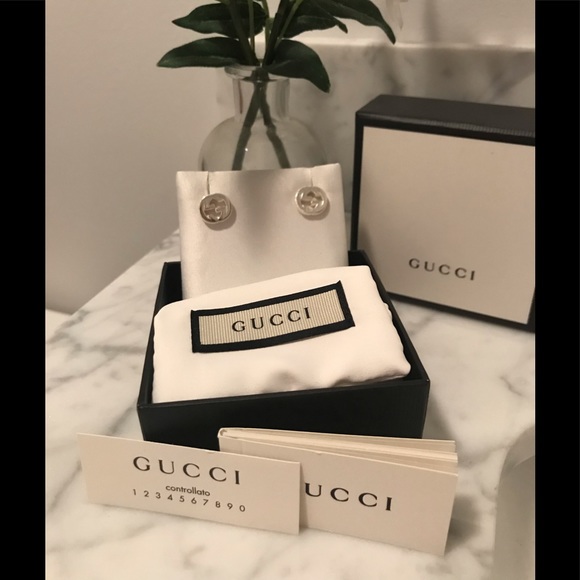 gucci silver interlocking earrings